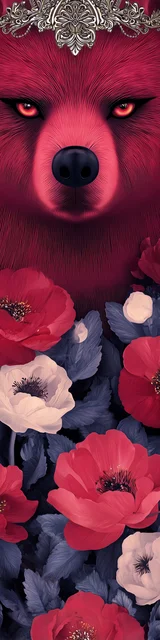 Free bear bookmarks for adults featuring a cautious red bear